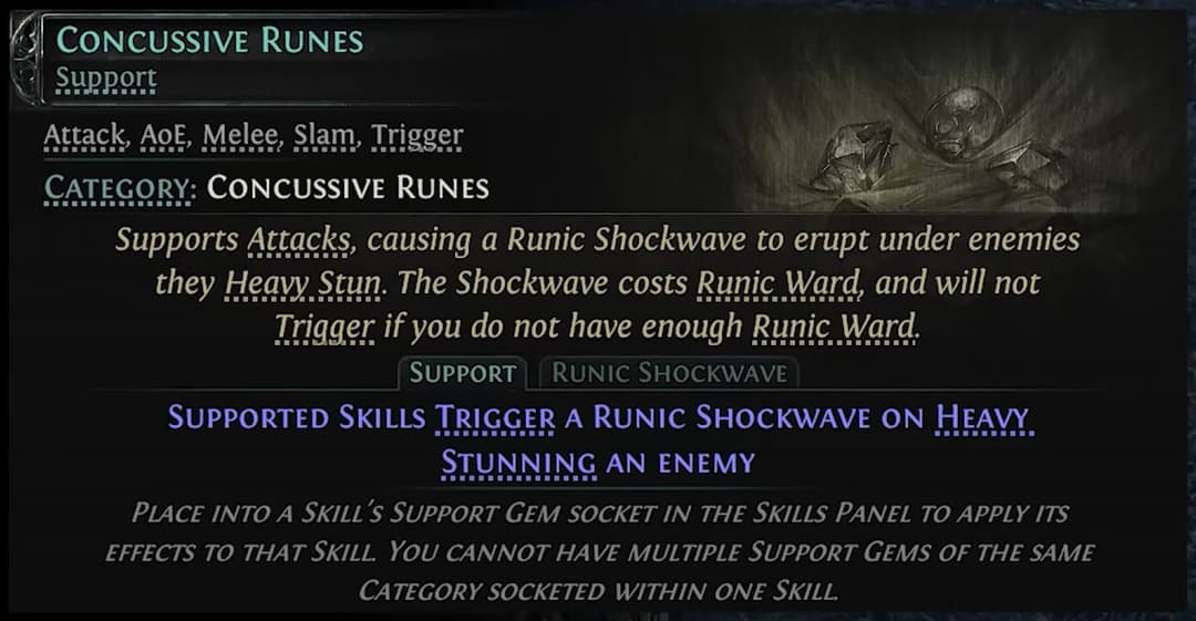 Concussive Runes Tooltip