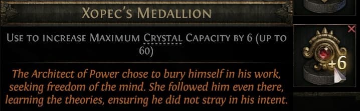 Xopec's Medallion Tooltip