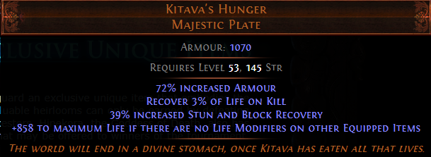 Kitava's Hunger Majestic Plate