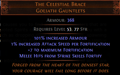 The Celestial Brace Goliath Gauntlets