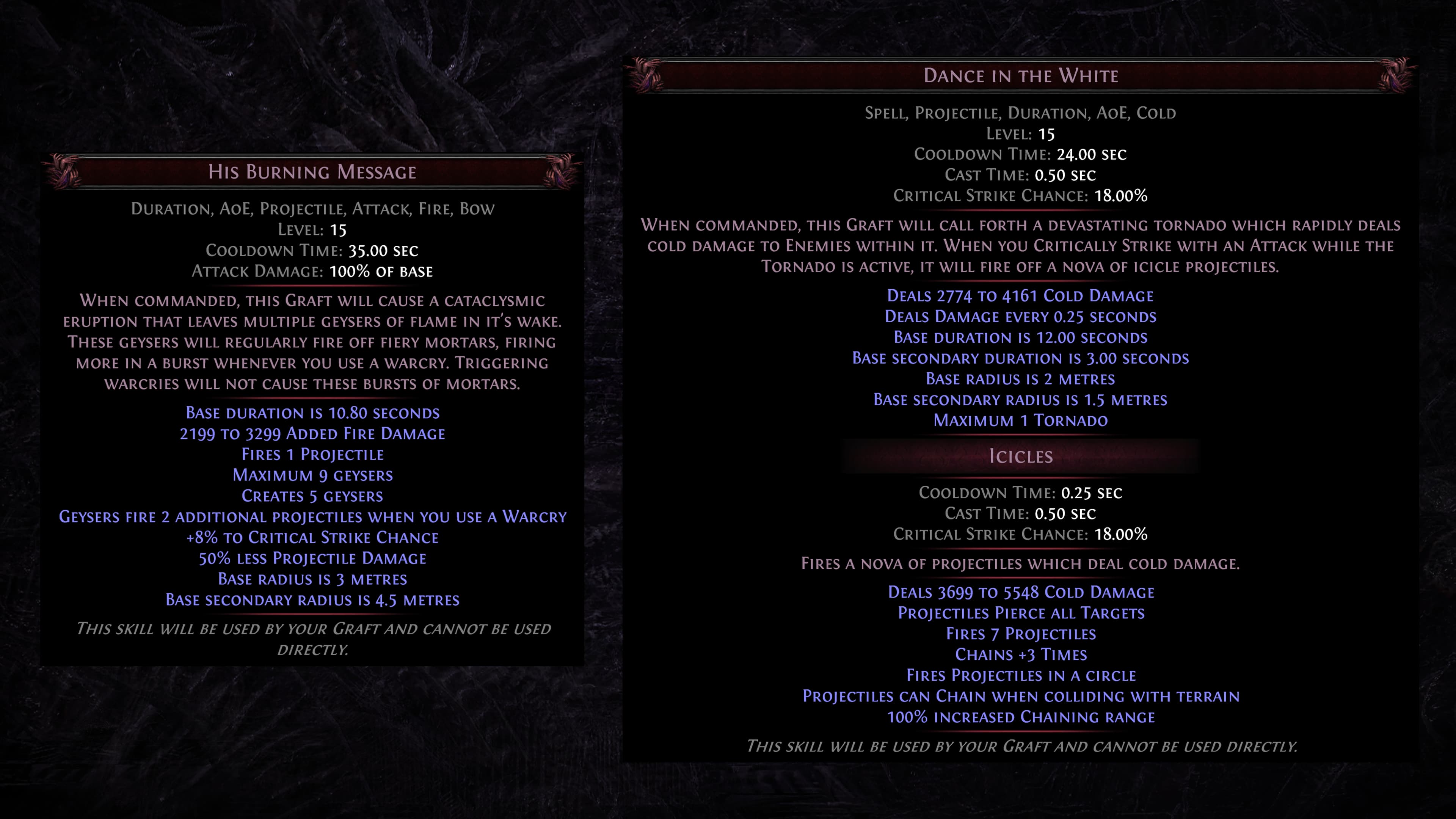 Graft Skill Tooltips Graft Skill Tooltips