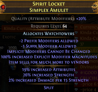 Simplex Amulet with the right modifiers