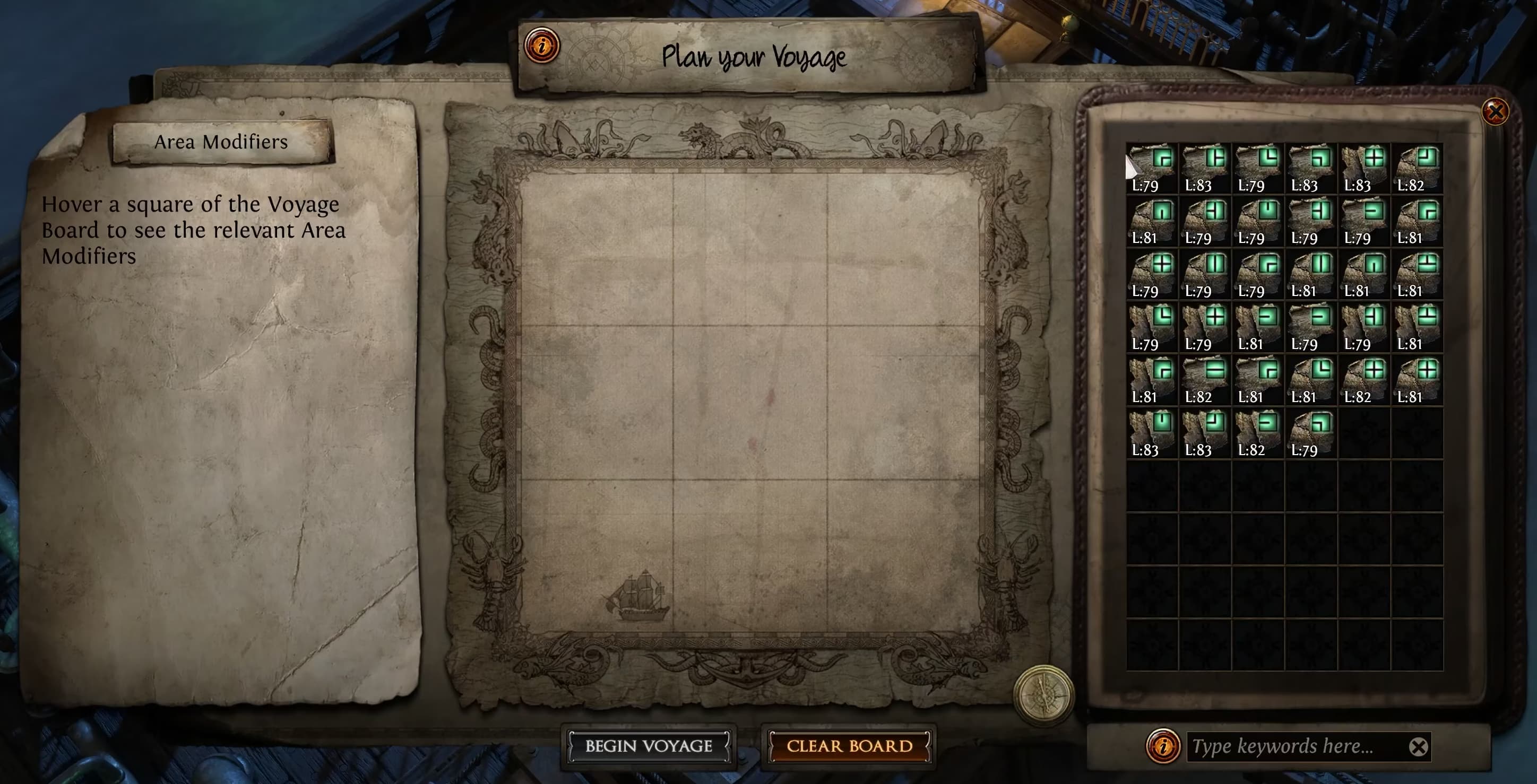 Voyage Board UI Voyage Board UI