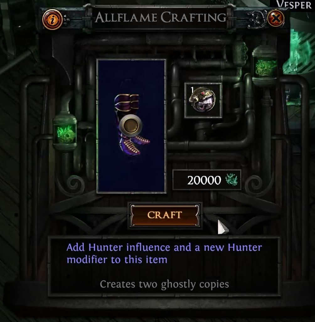 Allflame Crafting UI Allflame Crafting UI
